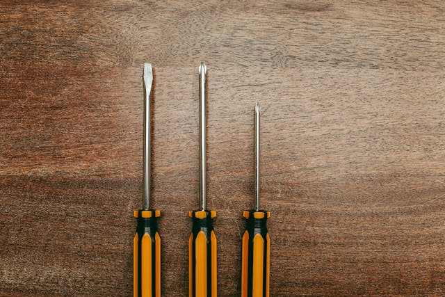 three screwdrivers