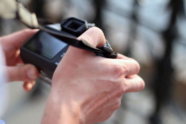 person holding a camera