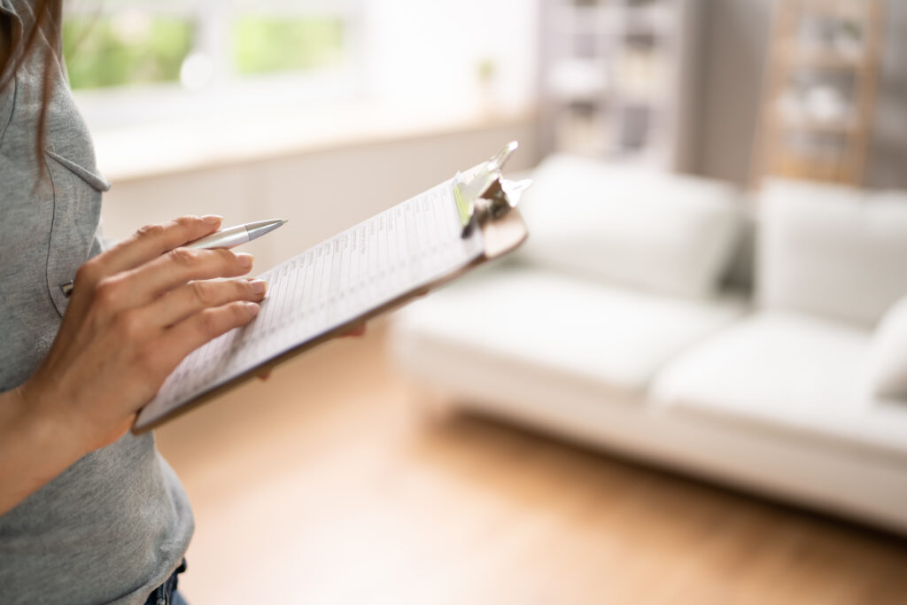 person holding a clipboard